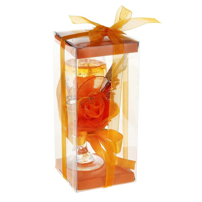 Свеча гелевая "Пышная роза", цвет оранжевый