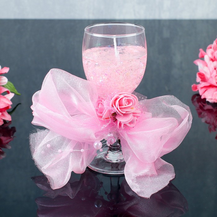 Свеча гелевая "Восторг", цвет розовый