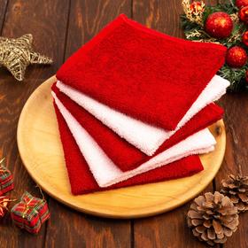 

Новогодние полотенца (подарочный набор 5 шт.) Этель Merry Xmas 30х30 см -5шт, 100% хл, 340гр/м2