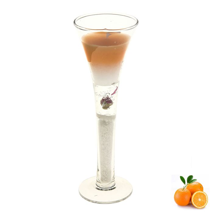 Свеча восковая+гелевая "Коктейль", аромат апельсин