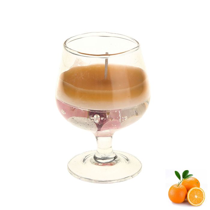 Свеча восковая+гелевая "Бокал", аромат апельсин