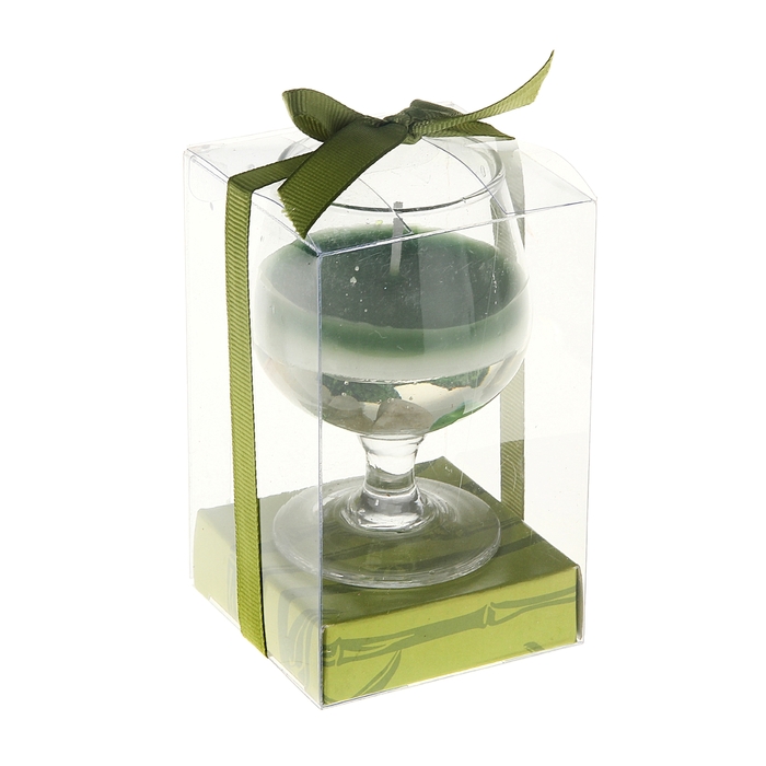 Свеча восковая+гелевая "Бокал", аромат яблоко