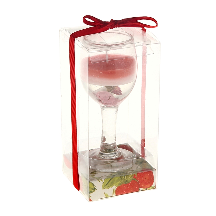 Свеча восковая+гелевая "Рюмка", аромат роза