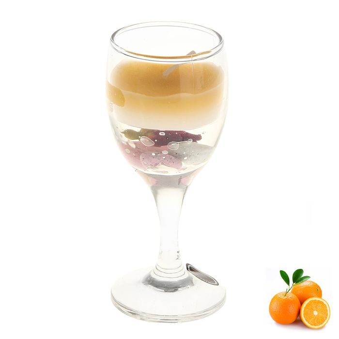 Свеча восковая+гелевая "Рюмка", аромат апельсин