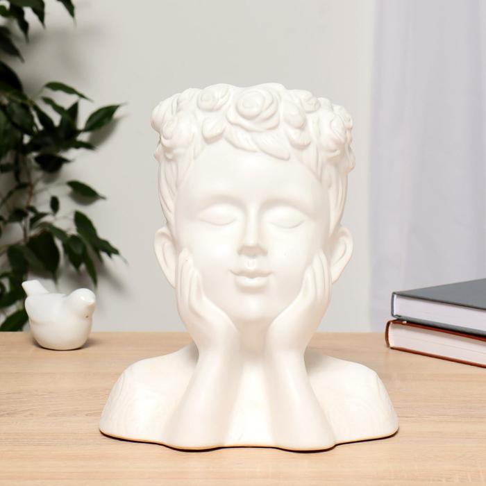 Ваза керамика Вдохновение d-9 см, 21х12х25 см, белый ваза керамика иветт d 6 см 9х19 см белый