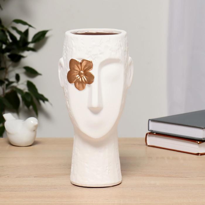 Ваза керамика настольная Наваждение d-7,5 см 8х9х22 см, белый ваза керамика наваждение d 7 5 см 8х9х22 см серый