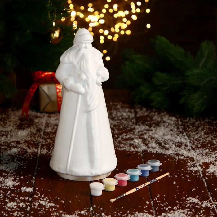 Дед Мороз пластик с красками и кистью 25х10,5 см, белый