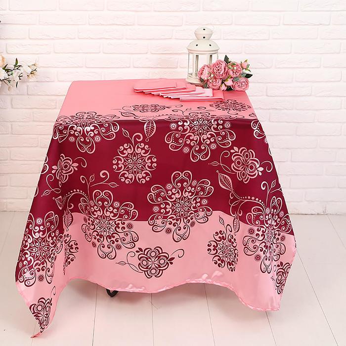 Набор столовый «Розовый фламинго» (скатерть 140х140 см, салфетки 30х30 см 6 шт)