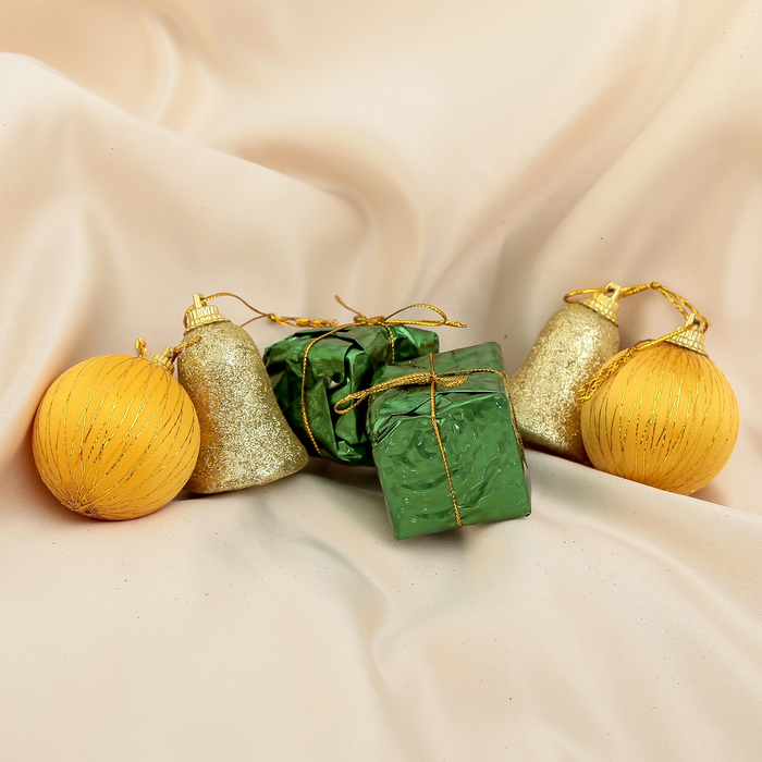 Ёлочные игрушки "Колокольчики и подарки" (набор 6 шт.)