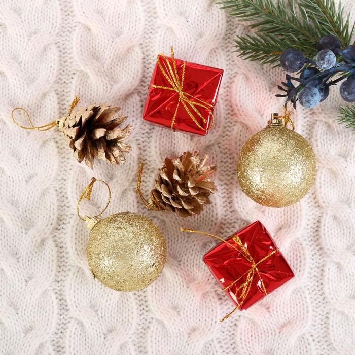 Ёлочные игрушки "Подарки и шишки" (набор 6 шт.)