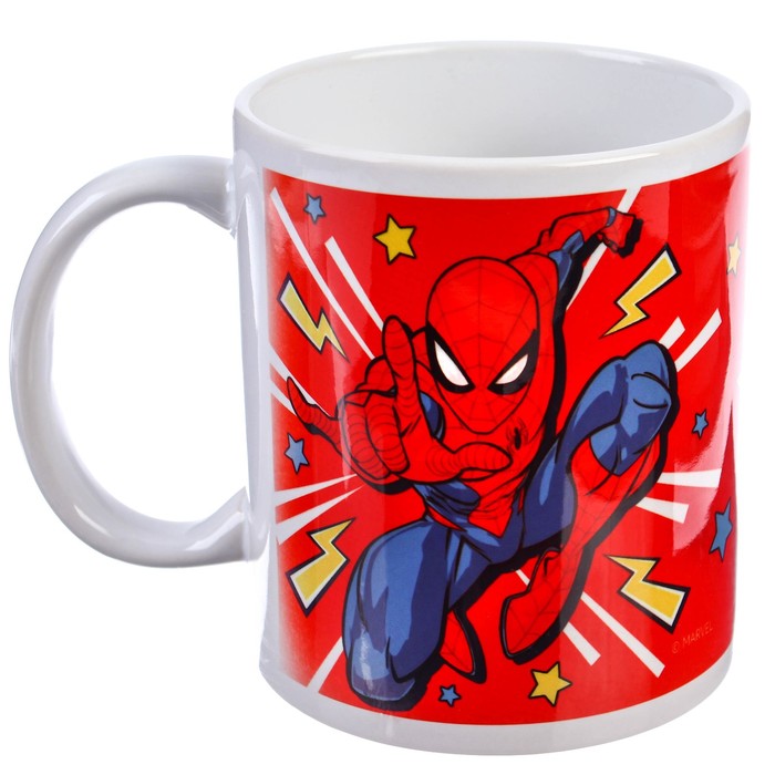 Кружка сублимация, красный, 350 мл Мой герой, Человек-паук кружка человек паук человек паук 350 мл