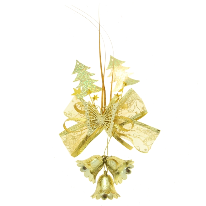 украшение новогоднее колокольчик шарм 16 см бабочка волшебница