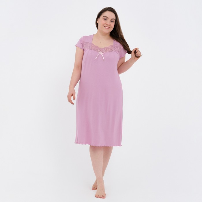 Ночная сорочка женская, цвет розовый, размер 56