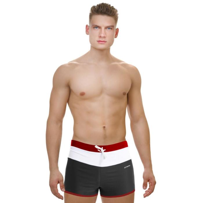 Плавки-шорты для бассейна Atemi TSAE1C, цвет серый/красный, размер 42