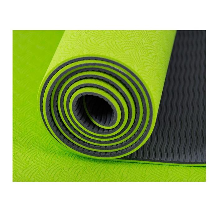 Коврик для йоги и фитнеса Atemi AYM0321, TPE, 173х61х0,4 см, серо-зеленый