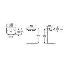 

Раковина Rosa Debba 40 325998000, 400 х 320 мм, подвесная, белый
