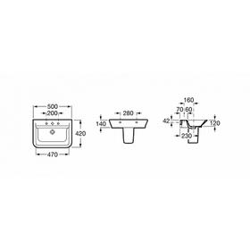 

Раковина Rosa The Gap 50 327476000, 500 х 420 мм, подвесная, белый