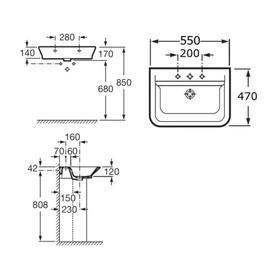 

Раковина Rosa The Gap 55 327475000, 550 х 470 мм, подвесная, белый