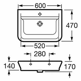 

Раковина Rosa The Gap 60 327474000, 600 х 470 мм, подвесная, белый