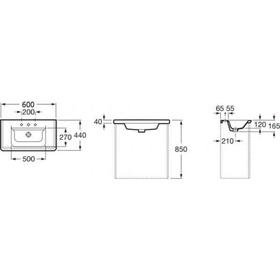 

Раковина Rosa The Gap 60 3279A8000, 605 х 460 мм, мебельная, перелив, белый