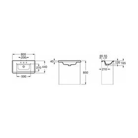 

Раковина Rosa The Gap 80 3279A4000, 805 х 460 мм, мебельная, перелив, белый