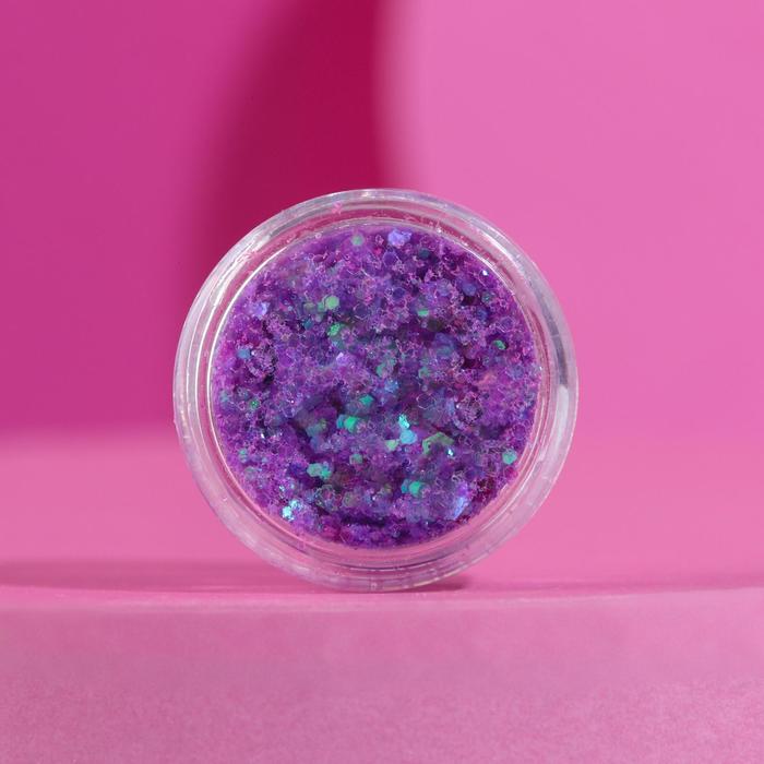 

Блёстки для лица и тела, оттенок сине-фиолетовый, 5 мл