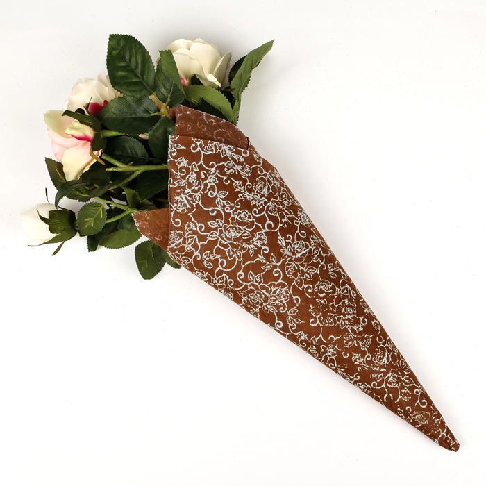 Флизелин "Узоры", кофейный, 60 х 60 см