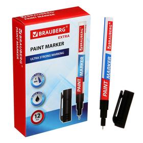 Маркер-краска (лаковый) 1.0 мм BRAUBERG EXTRA, черный, улучш нитро-основа, алюм/корп 151960 Ош