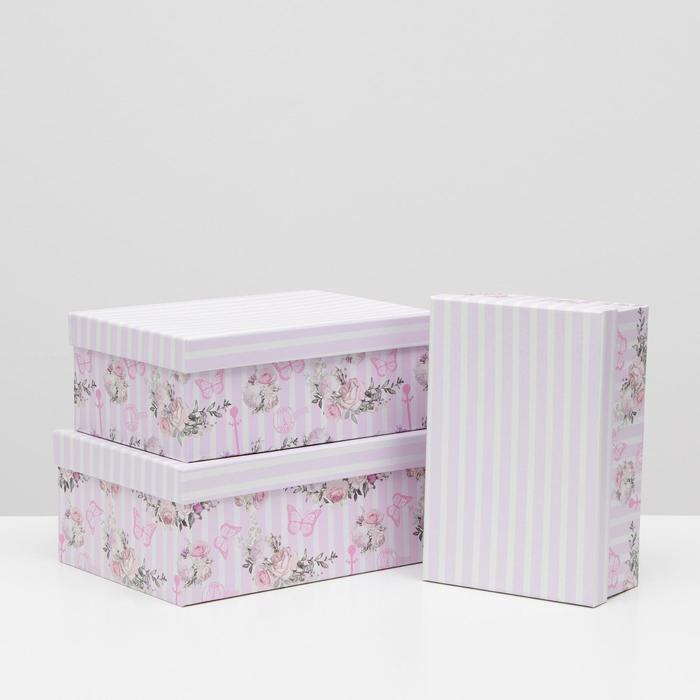 

Набор коробок 3 в 1, Розовые, 28 x 20 x 11,5 - 24 x 16 x 9 см