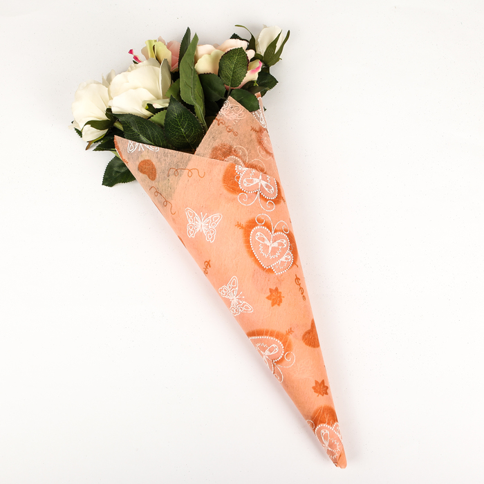 Флизелин "Крылья любви", персиковый, 60 х 60 см