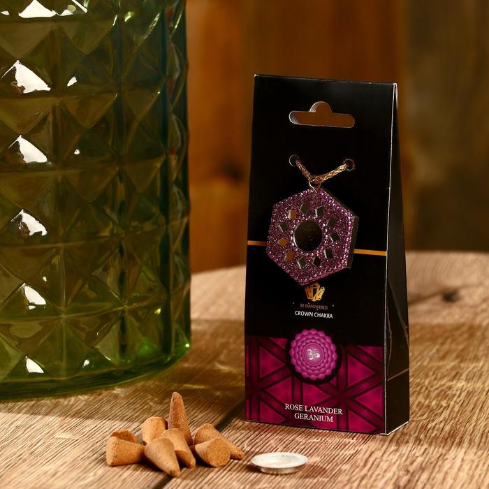

Аромаконусы "Chakra" 40 шт и подставка Роза, лаванда, герань