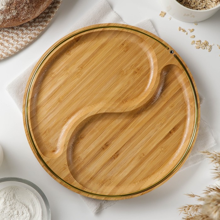 

Менажница Доляна «Цветение», 2 секции, d=29,5 см, бамбук