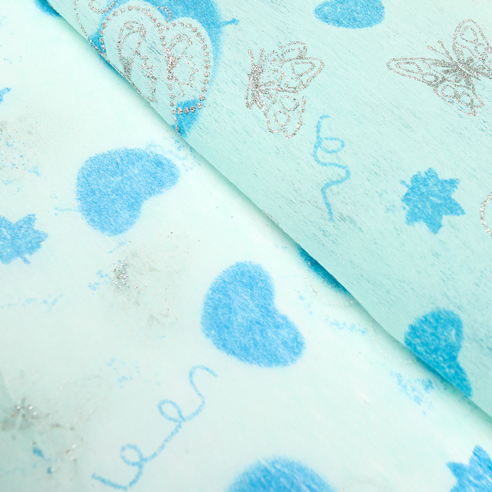 Флизелин "Крылья любви", голубой, 60 х 60 см
