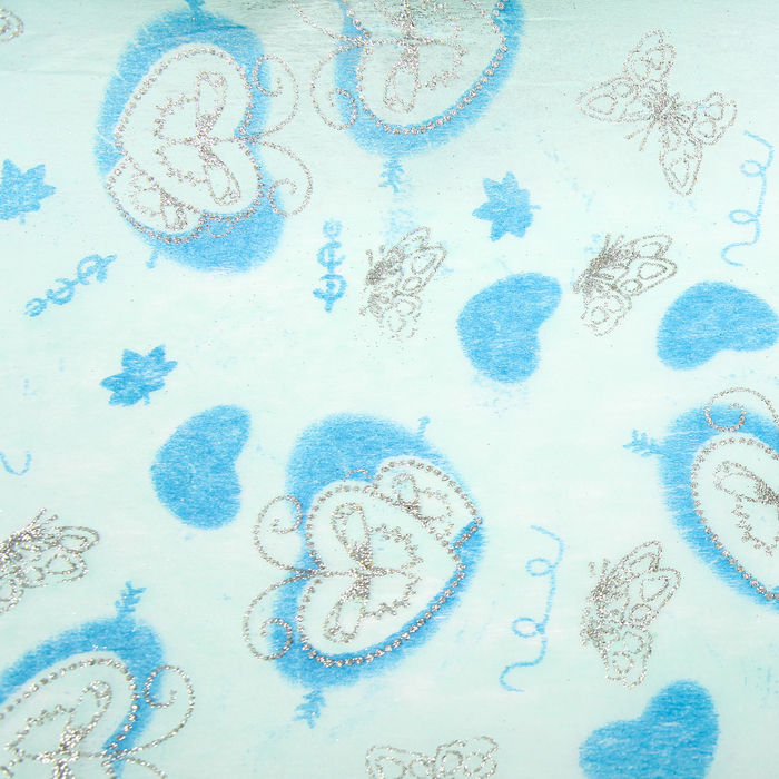 Флизелин "Крылья любви", голубой, 60 х 60 см