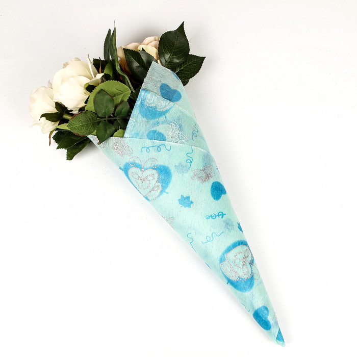 Флизелин "Крылья любви", голубой, 60 х 60 см