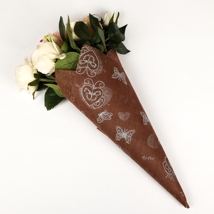 Флизелин "Крылья любви", кофейный, 60 х 60 см