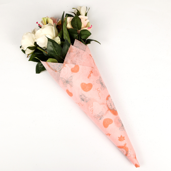 Флизелин "Крылья любви", персиковый, 60 х 60 см