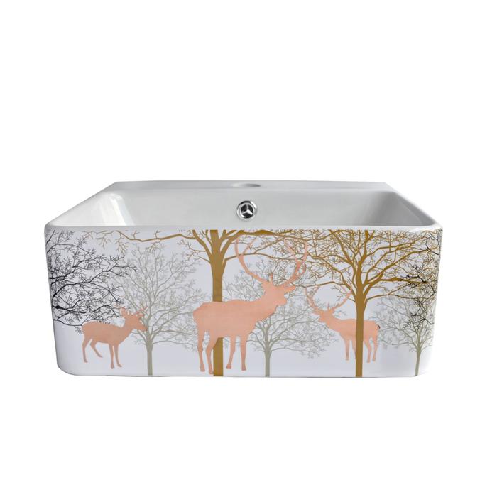 

Раковина Golden Deer 1060GD, 400 х 420 мм, мебельная, перелив, ручная роспись