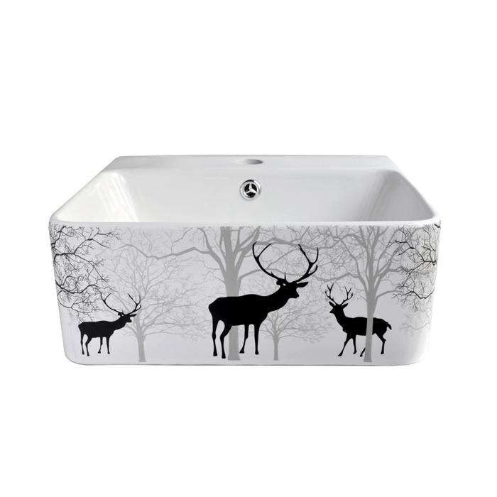 

Раковина Black Deer 1060BD, 400 х 420 мм, мебельная, перелив, ручная роспись
