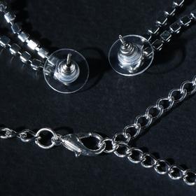 

Набор 2 предмета: серьги, колье "Листопад" кружочки, цвет белый в серебре