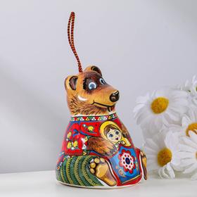 

Сувенир "Медведь с матрёшкой", 9 см, керамика