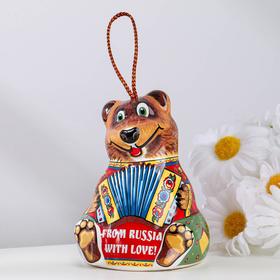 Сувенир 'Медведь с гармошкой', 9 см, керамика Ош