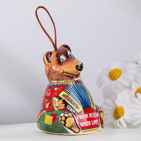 

Сувенир "Медведь с гармошкой", 9 см, керамика