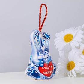 

Сувенир "Заяц", 7,5 см, керамика, гжель
