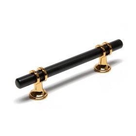 Ручка-скоба CAPPIO RSC003, м/о 96 мм, d=12 мм, цвет черный с золотом
