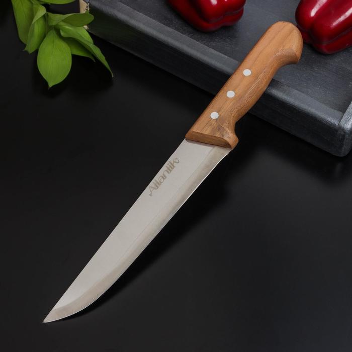 Нож для мяса и стейков Atlantik, лезвие 20 см, цвет коричневый