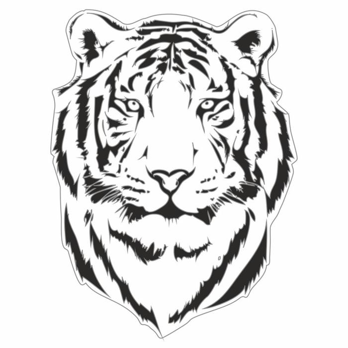 Наклейка на автомобиль черно-белая Тигр 2, 15 х 10 см наклейка на автомобиль черно белая тигр 15 х 15 см