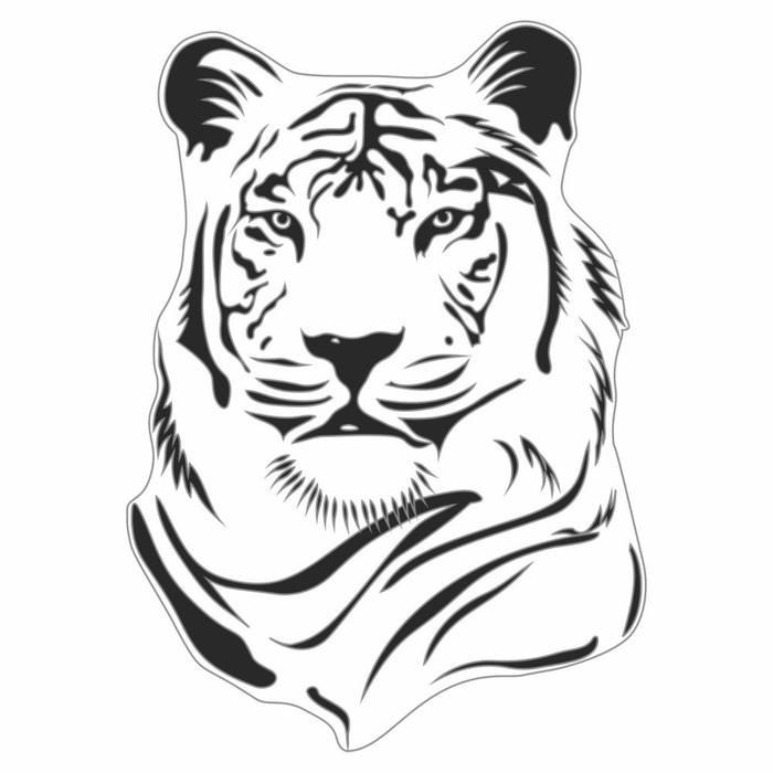 Наклейка на автомобиль черно-белая Тигр 3, 20 х 15 см наклейка на автомобиль черно белая тигр 15 х 15 см
