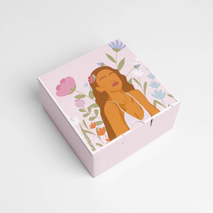 Коробка‒пенал, упаковка подарочная, «Girl», 15 х 15 х 7 см