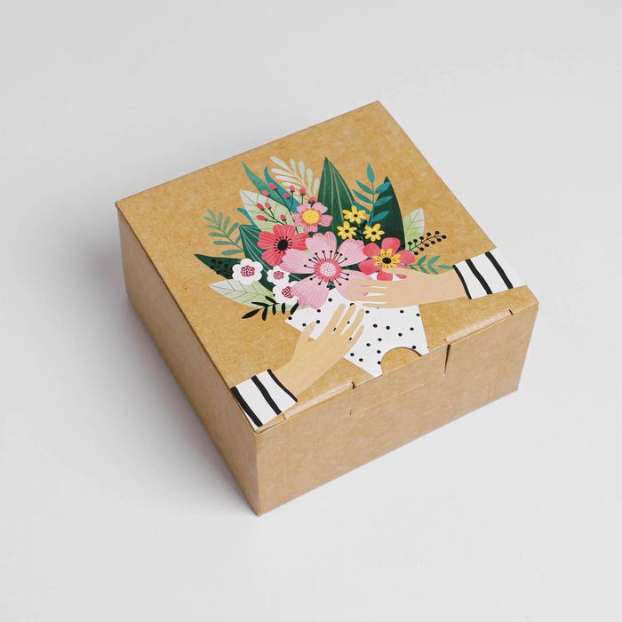 фото Коробка‒пенал «букет», 15 × 15 × 7 см дарите счастье